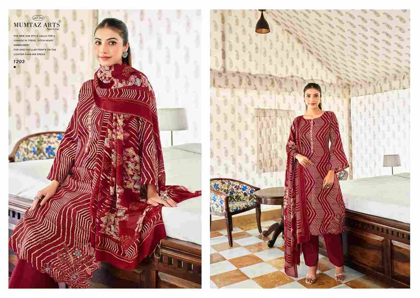Nyasia By Mumtaz Arts 1201 To 1205 Series Designer Festive Suits Collection Beautiful Stylish Fancy Colorful Party Wear & Occasional Wear Pure Jam Satin Dresses At Wholesale Price