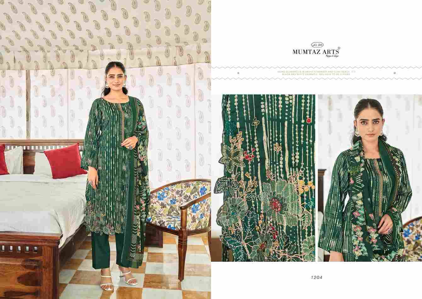 Nyasia By Mumtaz Arts 1201 To 1205 Series Designer Festive Suits Collection Beautiful Stylish Fancy Colorful Party Wear & Occasional Wear Pure Jam Satin Dresses At Wholesale Price