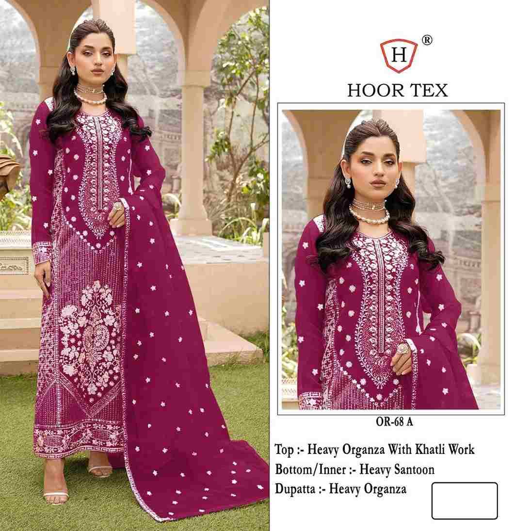 Hoor Tex Hit Design OR-68 Colours By Hoor Tex OR-68-A To OR-68-D Series Beautiful Pakistani Suits Stylish Colorful Fancy Casual Wear & Ethnic Wear Heavy Organza Embroidered Dresses At Wholesale Price