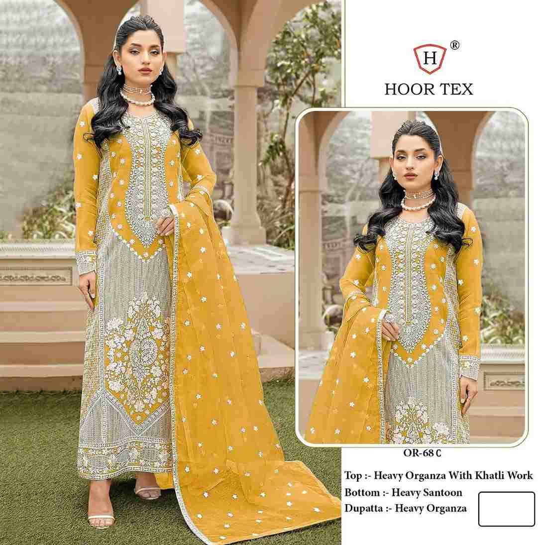 Hoor Tex Hit Design OR-68 Colours By Hoor Tex OR-68-A To OR-68-D Series Beautiful Pakistani Suits Stylish Colorful Fancy Casual Wear & Ethnic Wear Heavy Organza Embroidered Dresses At Wholesale Price