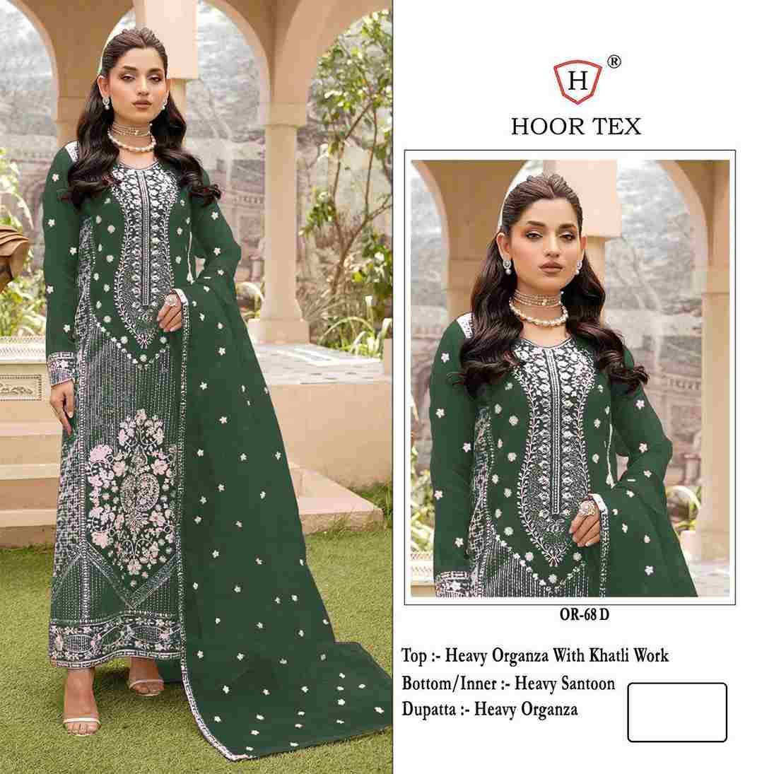 Hoor Tex Hit Design OR-68 Colours By Hoor Tex OR-68-A To OR-68-D Series Beautiful Pakistani Suits Stylish Colorful Fancy Casual Wear & Ethnic Wear Heavy Organza Embroidered Dresses At Wholesale Price