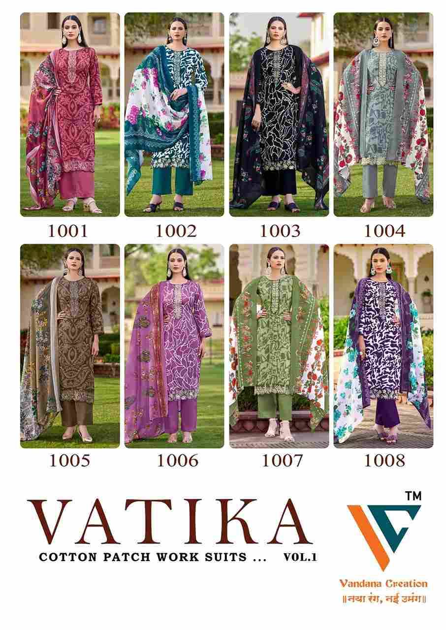 Vatika Vol-1 By Vandana Creation 1001 To 1008 Series Beautiful Festive Suits Stylish Fancy Colorful Casual Wear & Ethnic Wear Cotton Print Dresses At Wholesale Price