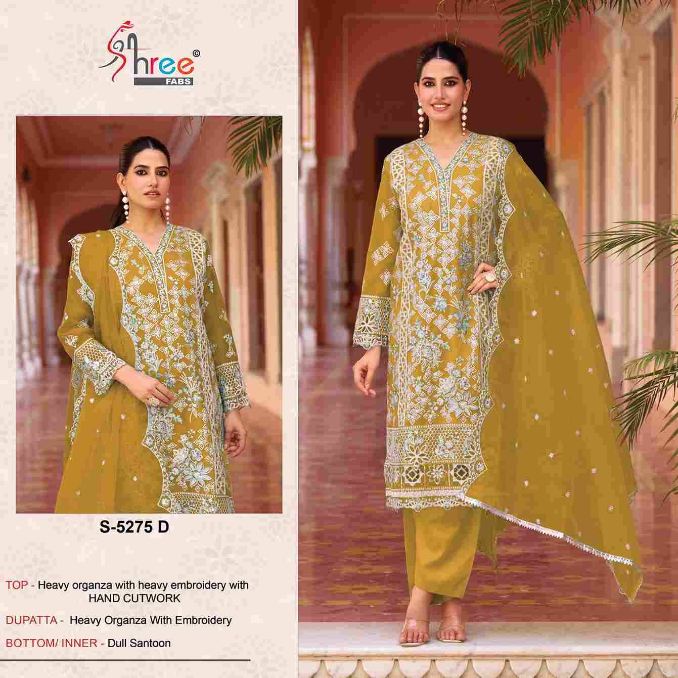 Shree Fabs Hit Design S-5275 Colours By Shree Fabs S-5275-A To S-5275-D Series Beautiful Stylish Pakistani Suits Fancy Colorful Casual Wear & Ethnic Wear & Ready To Wear Heavy Organza Embroidery Dresses At Wholesale Price
