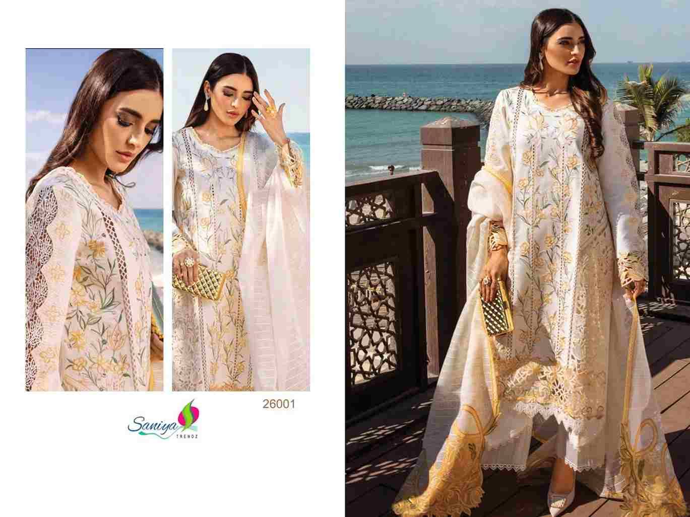 Rang Rasiya Vol-26 By Saniya Trendz 26001 To 26004 Beautiful Pakistani Suits Colorful Stylish Fancy Casual Wear & Ethnic Wear Cotton Embroidered Dresses At Wholesale Price