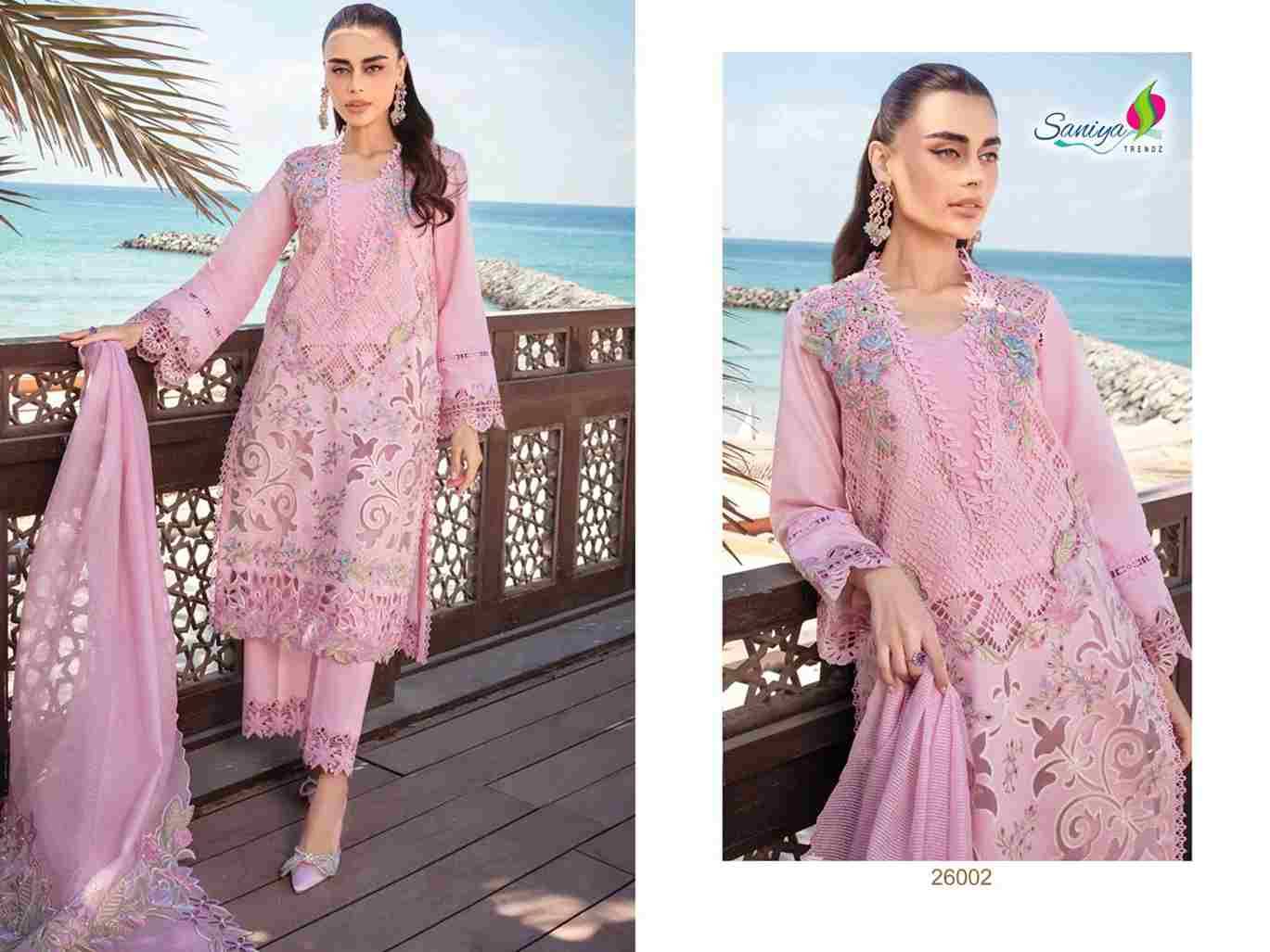 Rang Rasiya Vol-26 By Saniya Trendz 26001 To 26004 Beautiful Pakistani Suits Colorful Stylish Fancy Casual Wear & Ethnic Wear Cotton Embroidered Dresses At Wholesale Price