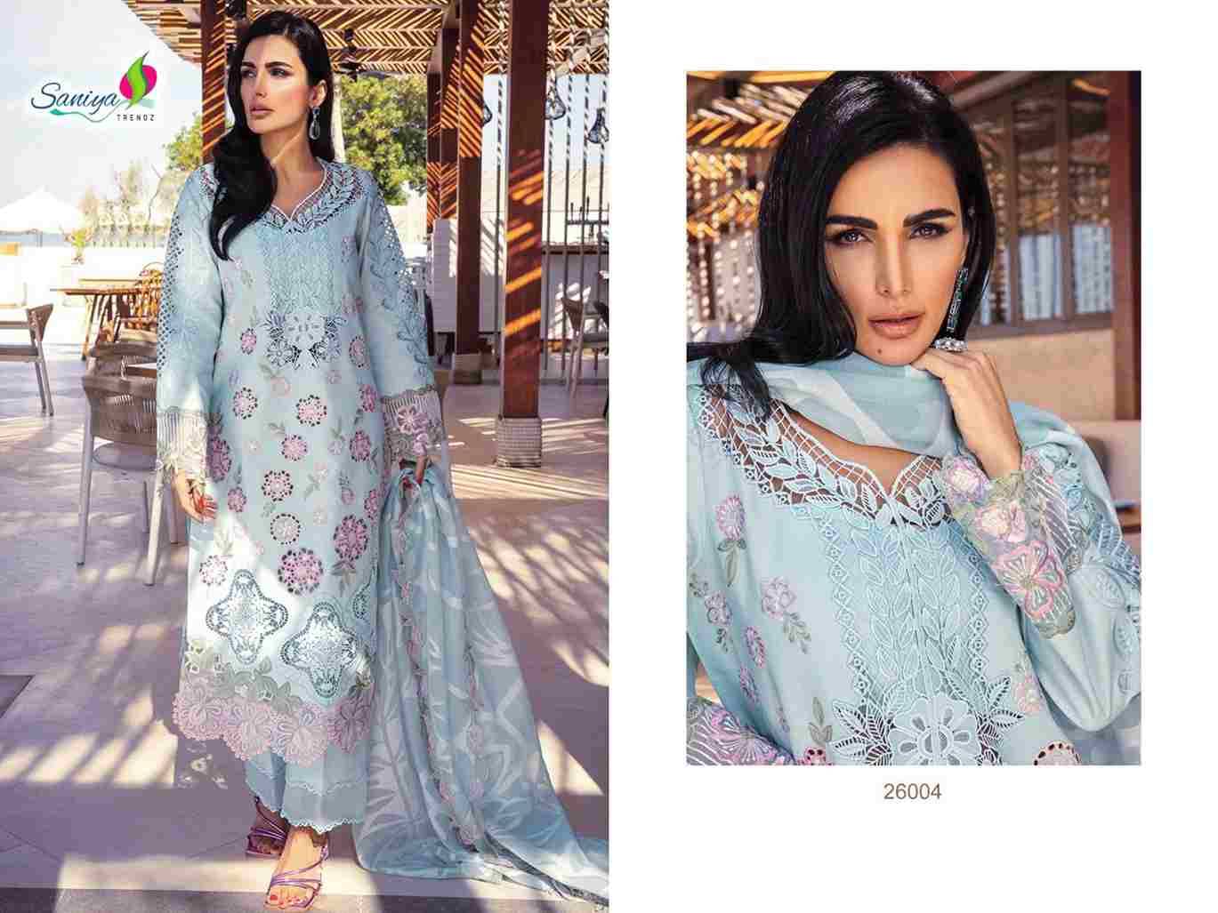 Rang Rasiya Vol-26 By Saniya Trendz 26001 To 26004 Beautiful Pakistani Suits Colorful Stylish Fancy Casual Wear & Ethnic Wear Cotton Embroidered Dresses At Wholesale Price