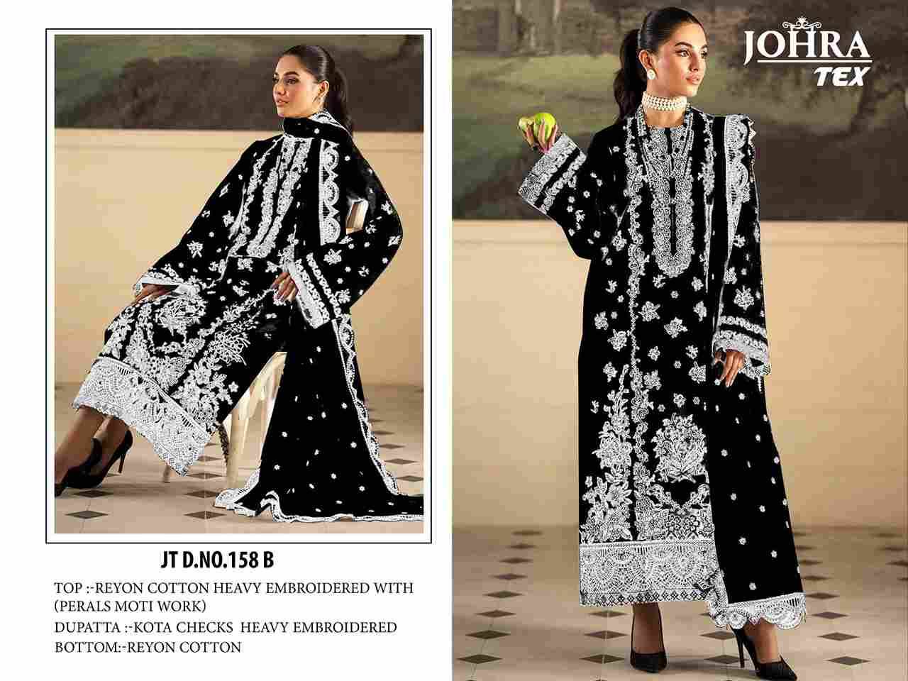 Johra Hit Design 158-B By Johra Tex Beautiful Pakistani Suits Colorful Stylish Fancy Casual Wear & Ethnic Wear Rayon Cotton Embroidered Dresses At Wholesale Price