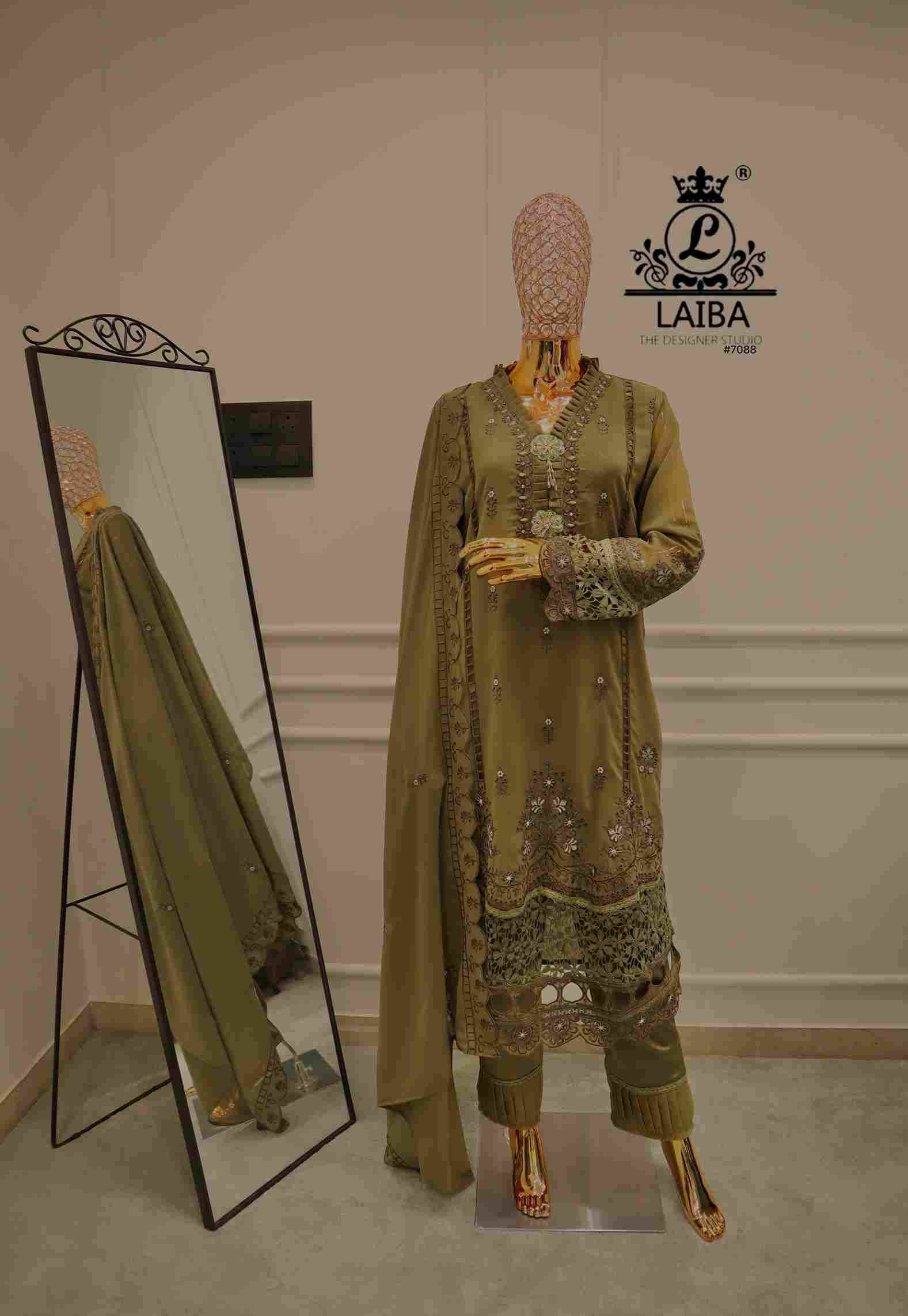 AM-7088 By Laiba 7088-A To 7088-C Series Beautiful Pakistani Suits Colorful Stylish Fancy Casual Wear & Ethnic Wear Pure Georgette Embroidered Dresses At Wholesale Price