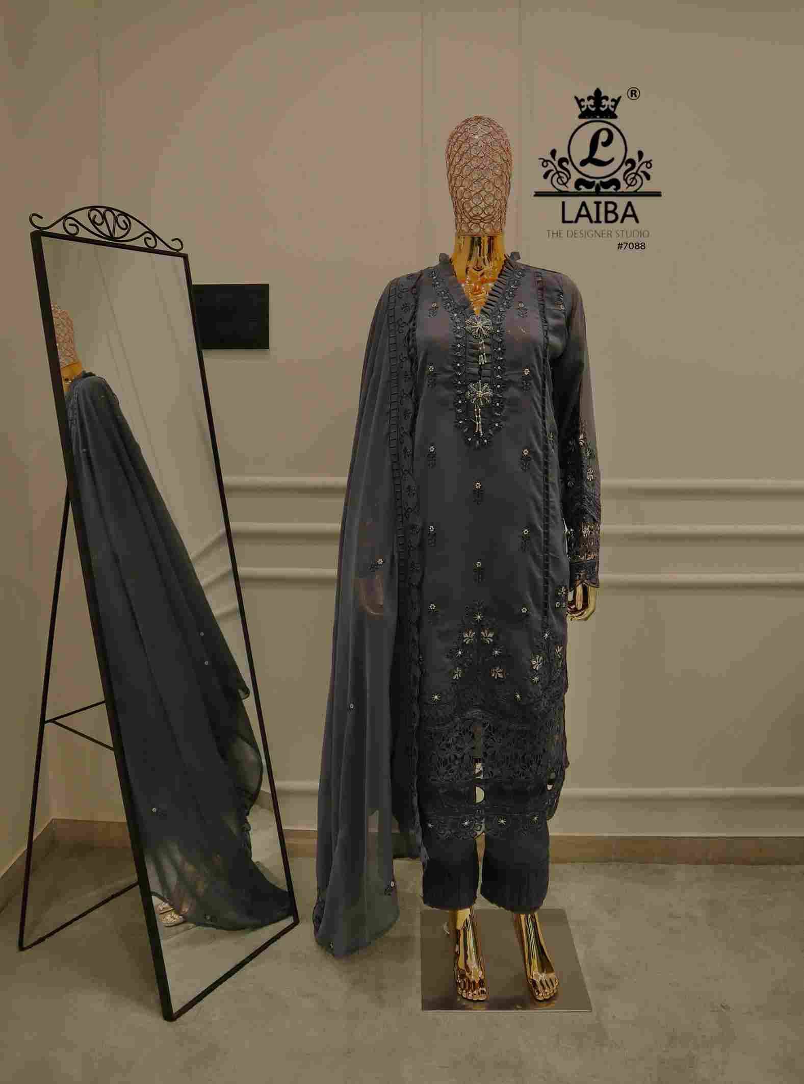 AM-7088 By Laiba 7088-A To 7088-C Series Beautiful Pakistani Suits Colorful Stylish Fancy Casual Wear & Ethnic Wear Pure Georgette Embroidered Dresses At Wholesale Price