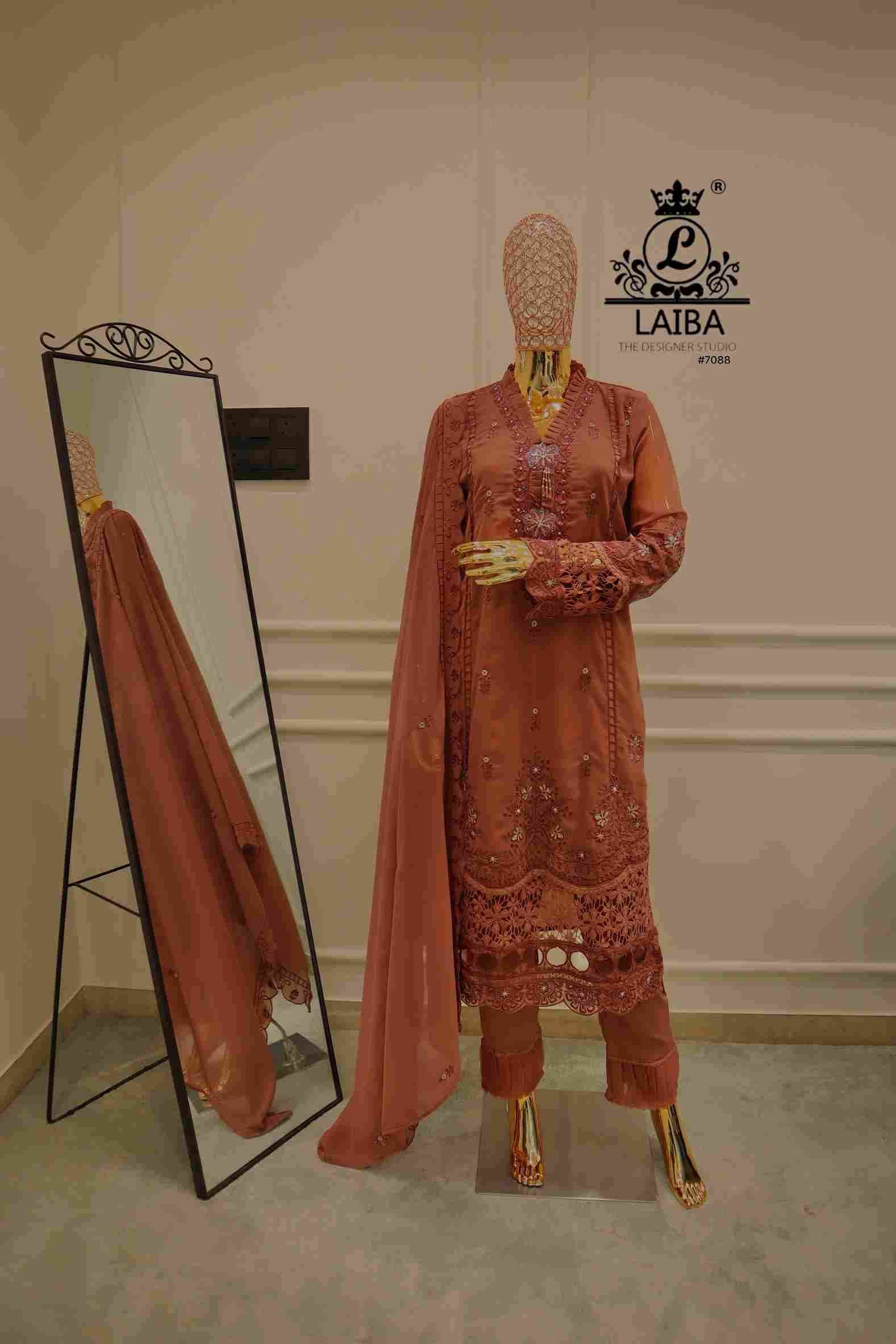 AM-7088 By Laiba 7088-A To 7088-C Series Beautiful Pakistani Suits Colorful Stylish Fancy Casual Wear & Ethnic Wear Pure Georgette Embroidered Dresses At Wholesale Price