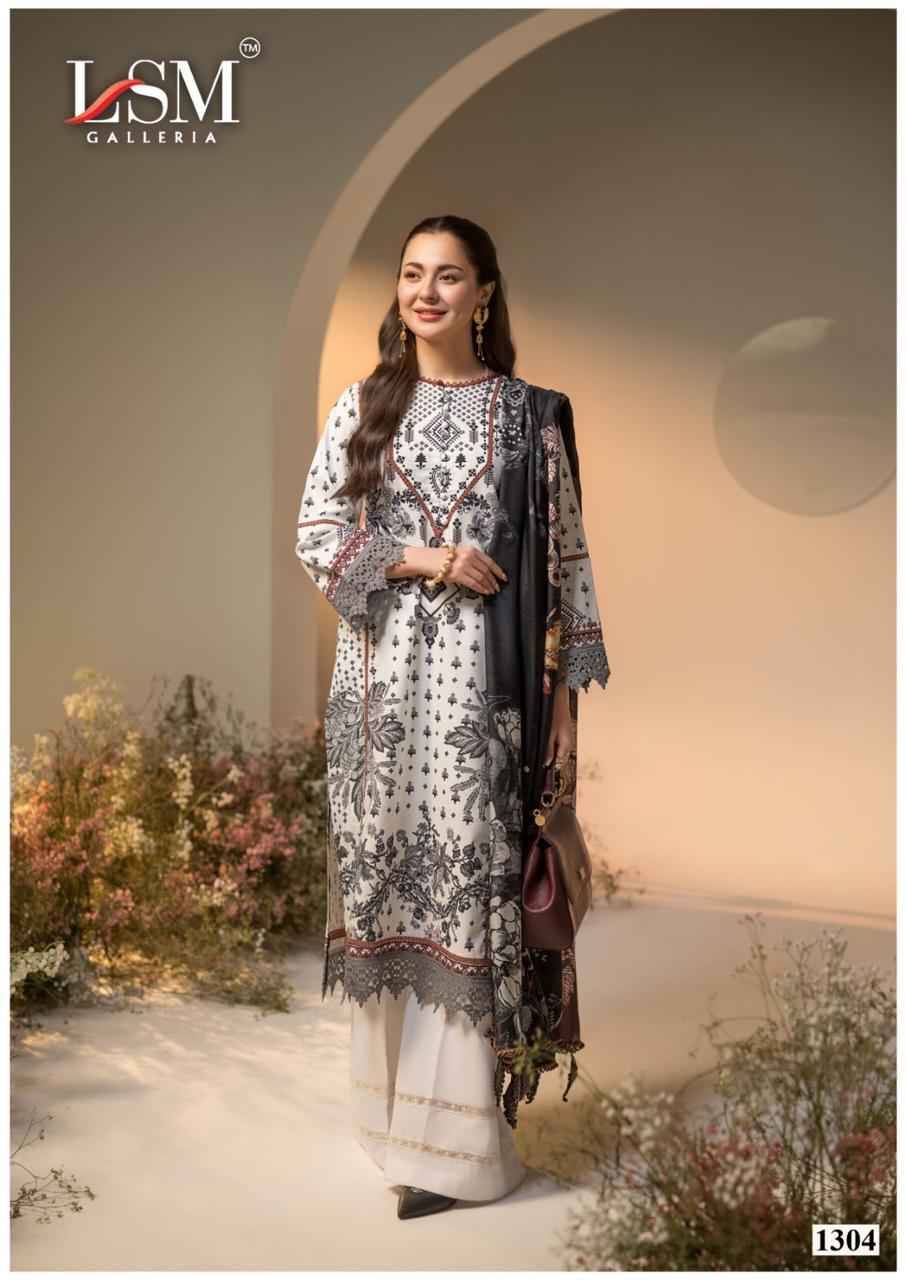 Parian Dream Vol-13 By Lsm Galleria 1301 To 1306 Series Beautiful Festive Suits Colorful Stylish Fancy Casual Wear & Ethnic Wear Pure Lawn Print With Work Dresses At Wholesale Price