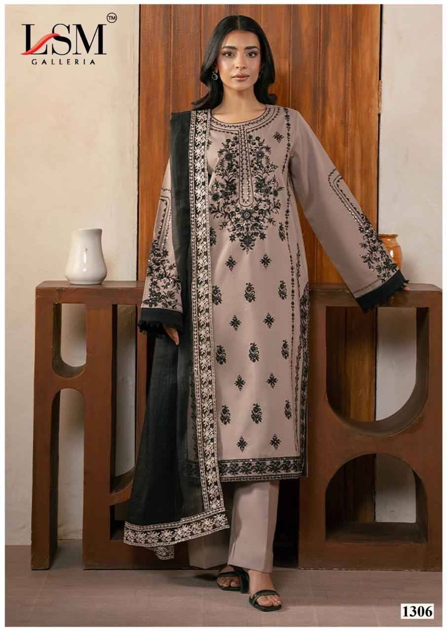 Parian Dream Vol-13 By Lsm Galleria 1301 To 1306 Series Beautiful Festive Suits Colorful Stylish Fancy Casual Wear & Ethnic Wear Pure Lawn Print With Work Dresses At Wholesale Price