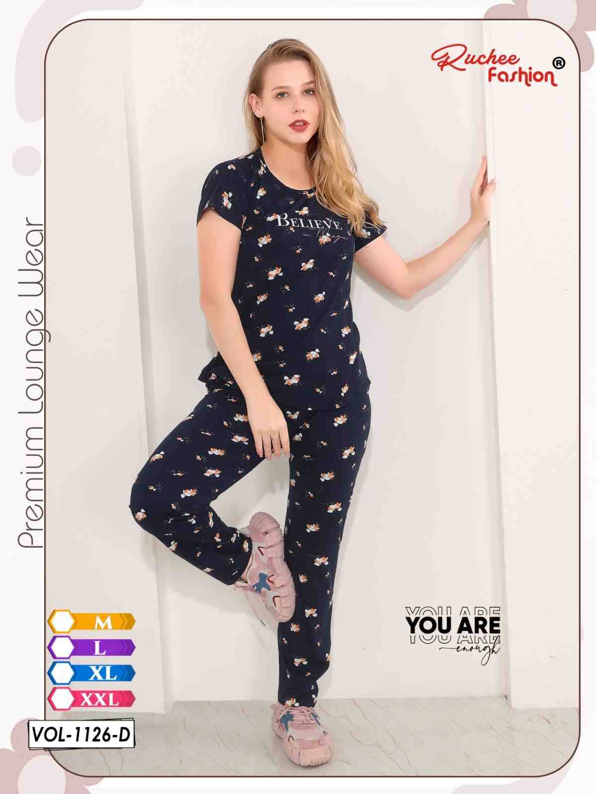 Vol-1126 By Ruchee Fashion 1126-A To 1126-F Series Beautiful Stylish Fancy Colorful Casual Wear & Ethnic Wear Hosiery Sinker Night Suits At Wholesale Price