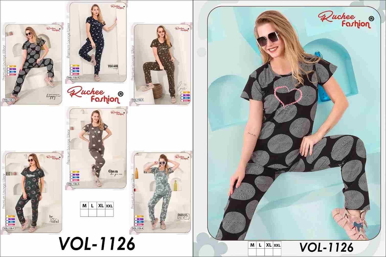 Vol-1126 By Ruchee Fashion 1126-A To 1126-F Series Beautiful Stylish Fancy Colorful Casual Wear & Ethnic Wear Hosiery Sinker Night Suits At Wholesale Price