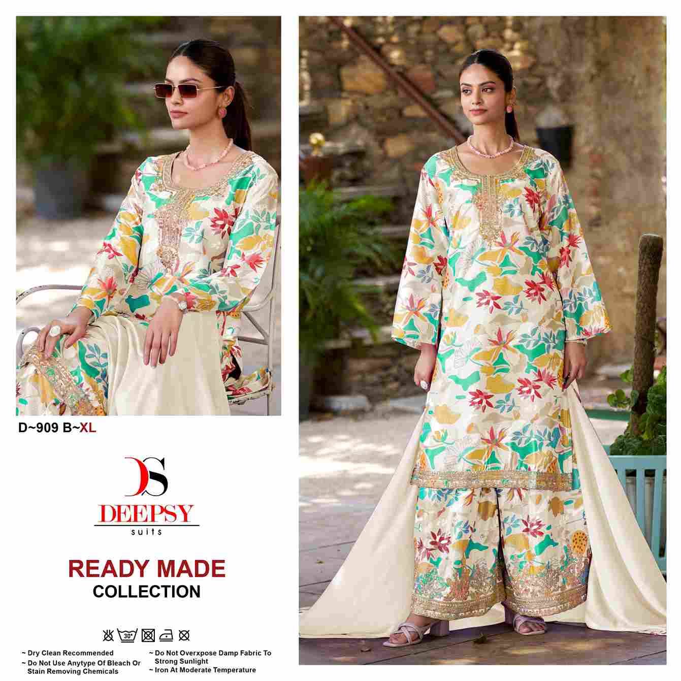 Deepsy Hit Design 909 Colours By Deepsy Suits 909-A To 909-D Series Beautiful Pakistani Suits Colorful Stylish Fancy Casual Wear & Ethnic Wear Pure Chinnon With Embroidered Dresses At Wholesale Price