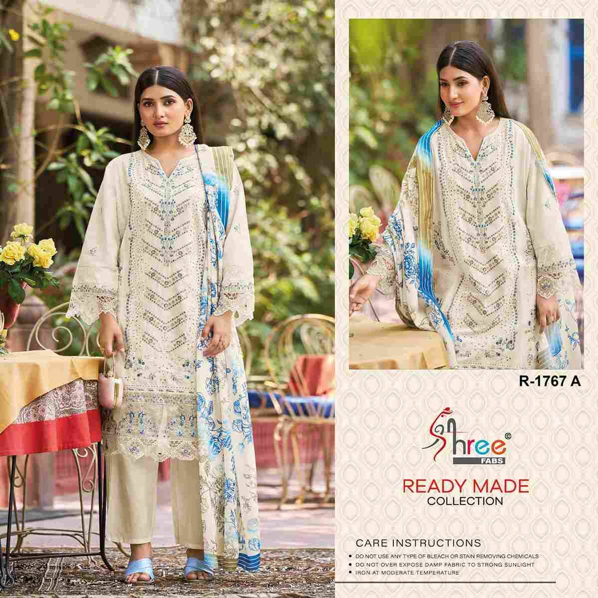 Shree Fabs Hit Design R-1767 Colours By Shree Fabs R-1767-A To R-1767-D Series Beautiful Stylish Suits Fancy Colorful Casual Wear & Ethnic Wear & Ready To Wear Cambric Cotton Embroidery Dresses At Wholesale Price