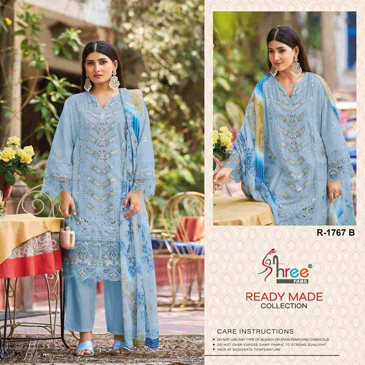 Shree Fabs Hit Design R-1767 Colours By Shree Fabs R-1767-A To R-1767-D Series Beautiful Stylish Suits Fancy Colorful Casual Wear & Ethnic Wear & Ready To Wear Cambric Cotton Embroidery Dresses At Wholesale Price