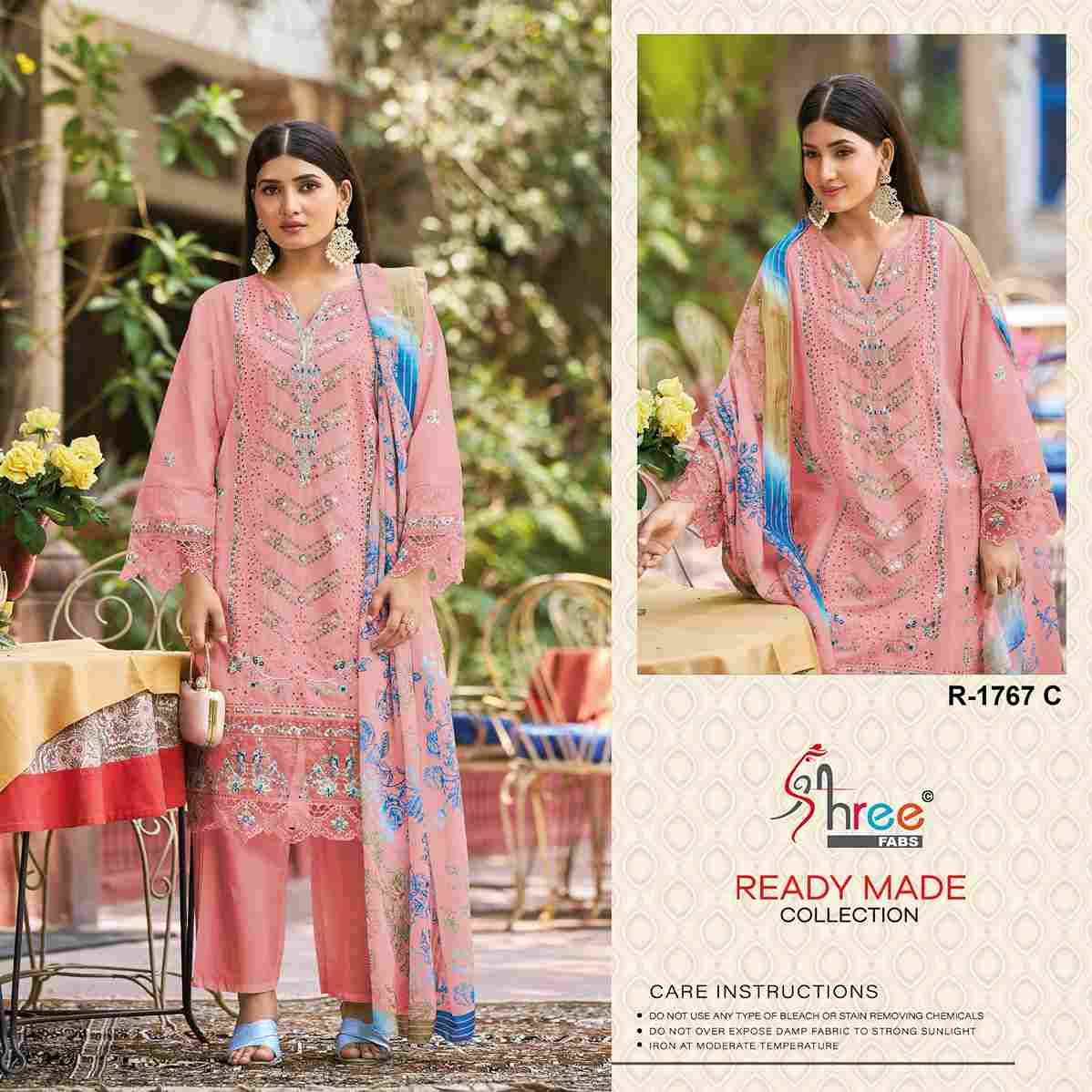 Shree Fabs Hit Design R-1767 Colours By Shree Fabs R-1767-A To R-1767-D Series Beautiful Stylish Suits Fancy Colorful Casual Wear & Ethnic Wear & Ready To Wear Cambric Cotton Embroidery Dresses At Wholesale Price