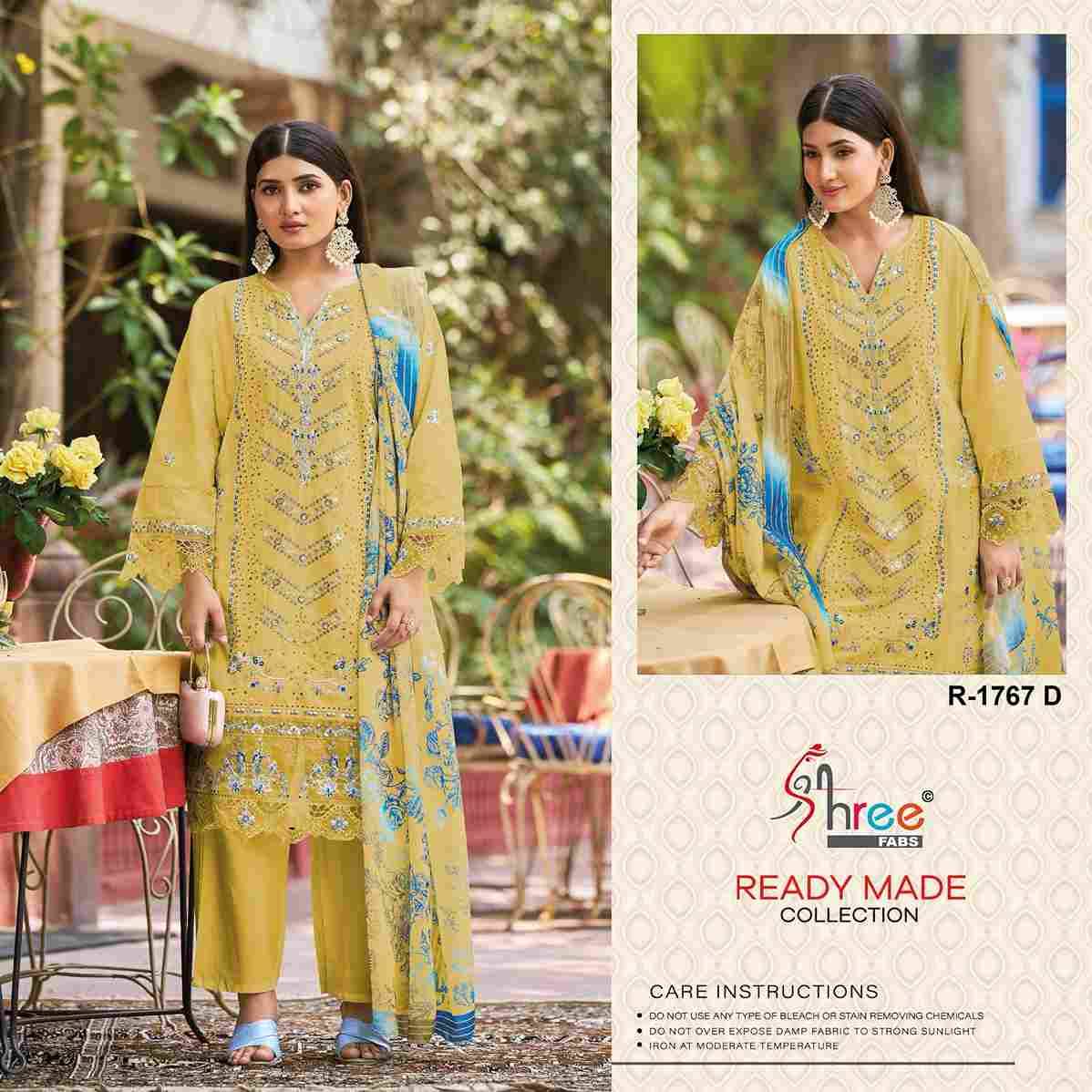 Shree Fabs Hit Design R-1767 Colours By Shree Fabs R-1767-A To R-1767-D Series Beautiful Stylish Suits Fancy Colorful Casual Wear & Ethnic Wear & Ready To Wear Cambric Cotton Embroidery Dresses At Wholesale Price