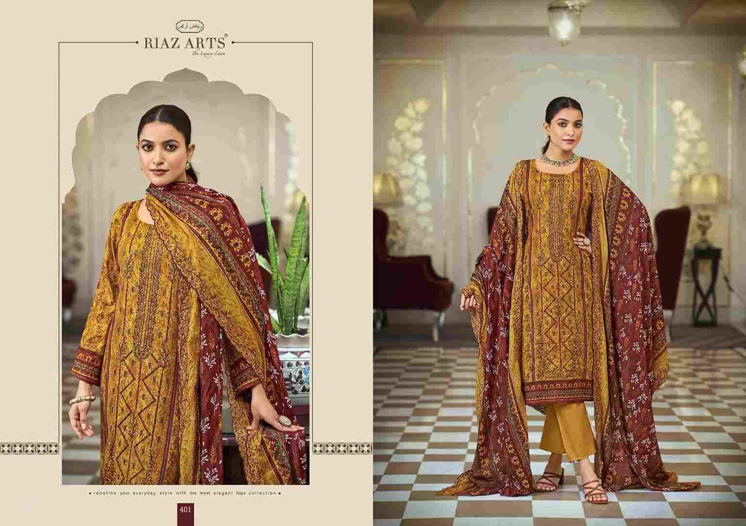 Bin Saeed Hit List By Riaz Arts 401 To 406 Series Beautiful Festive Suits Stylish Fancy Colorful Casual Wear & Ethnic Wear Pure Cotton Print Dresses At Wholesale Price