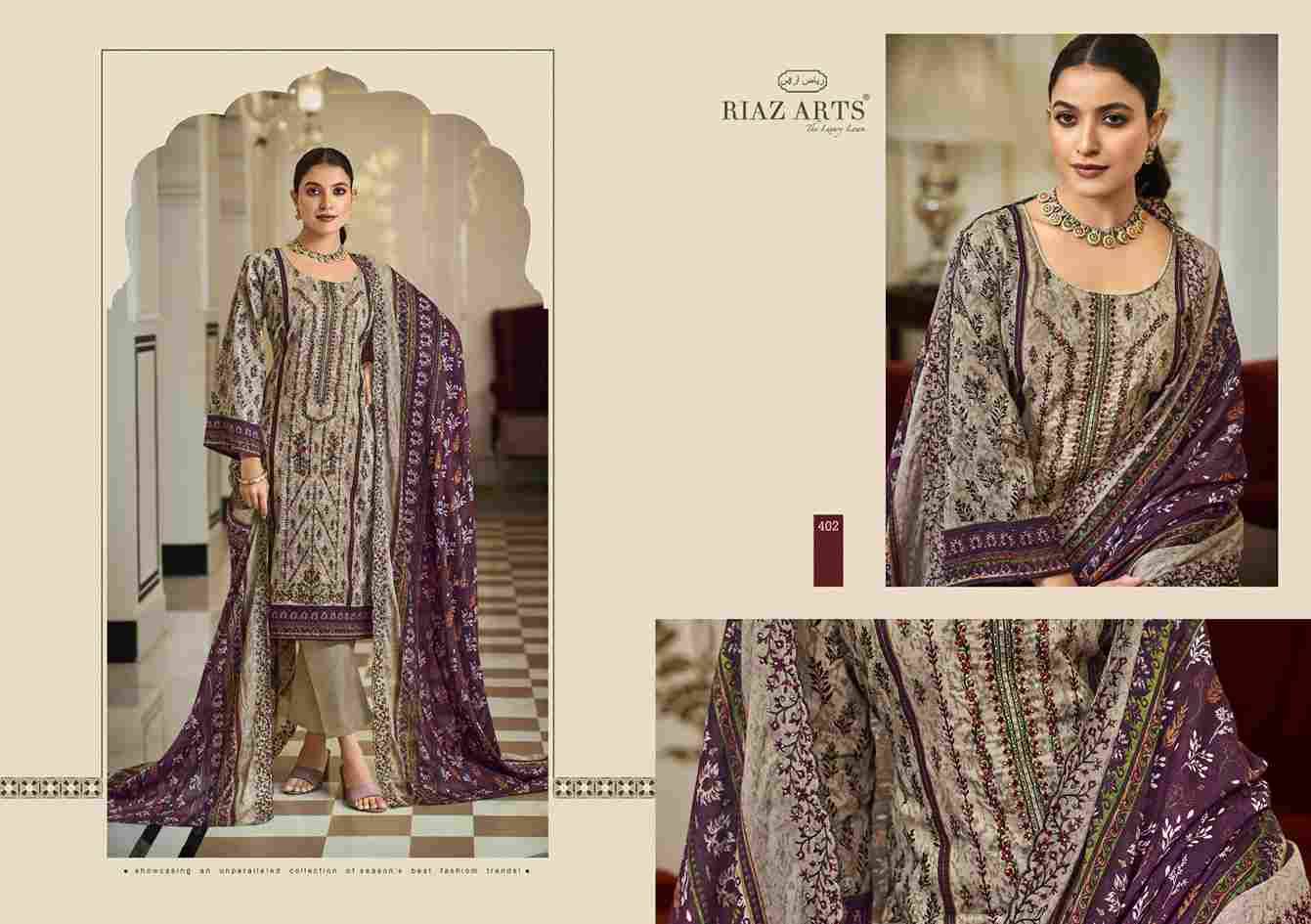 Bin Saeed Hit List By Riaz Arts 401 To 406 Series Beautiful Festive Suits Stylish Fancy Colorful Casual Wear & Ethnic Wear Pure Cotton Print Dresses At Wholesale Price