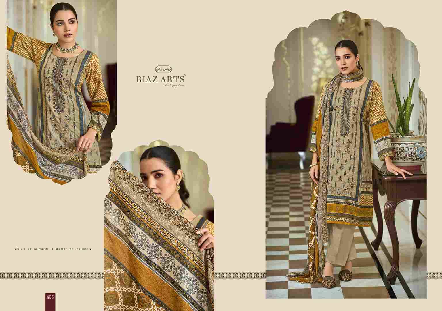 Bin Saeed Hit List By Riaz Arts 401 To 406 Series Beautiful Festive Suits Stylish Fancy Colorful Casual Wear & Ethnic Wear Pure Cotton Print Dresses At Wholesale Price