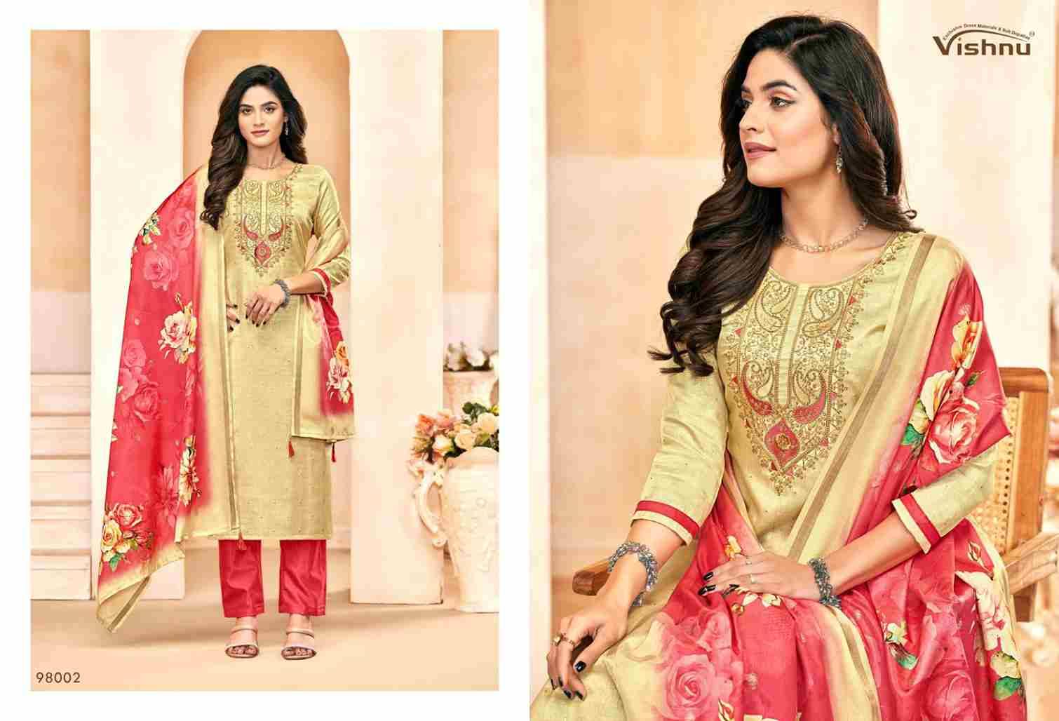 Muskaan By Vishnu 98001 To 98012 Series Beautiful Stylish Festive Suits Fancy Colorful Casual Wear & Ethnic Wear & Ready To Wear Tussar Silk Dresses At Wholesale Price