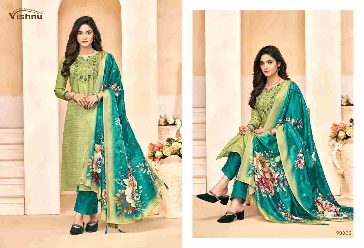 Muskaan By Vishnu 98001 To 98012 Series Beautiful Stylish Festive Suits Fancy Colorful Casual Wear & Ethnic Wear & Ready To Wear Tussar Silk Dresses At Wholesale Price