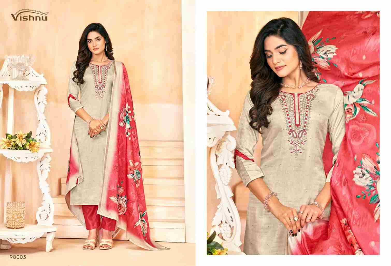 Muskaan By Vishnu 98001 To 98012 Series Beautiful Stylish Festive Suits Fancy Colorful Casual Wear & Ethnic Wear & Ready To Wear Tussar Silk Dresses At Wholesale Price