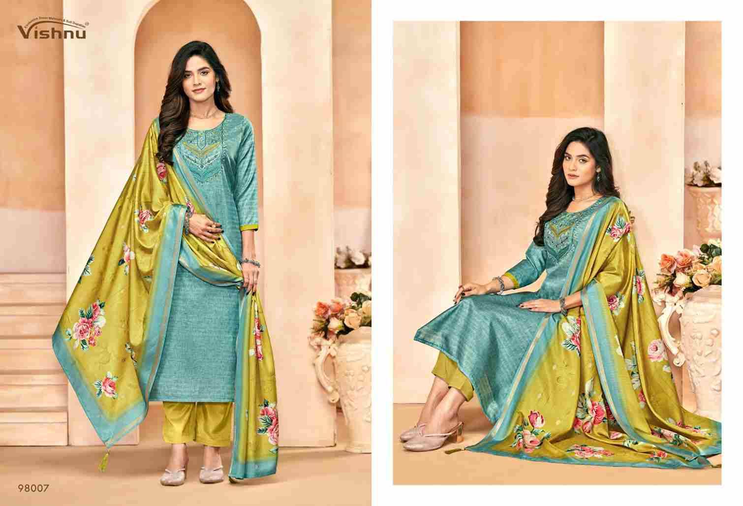 Muskaan By Vishnu 98001 To 98012 Series Beautiful Stylish Festive Suits Fancy Colorful Casual Wear & Ethnic Wear & Ready To Wear Tussar Silk Dresses At Wholesale Price