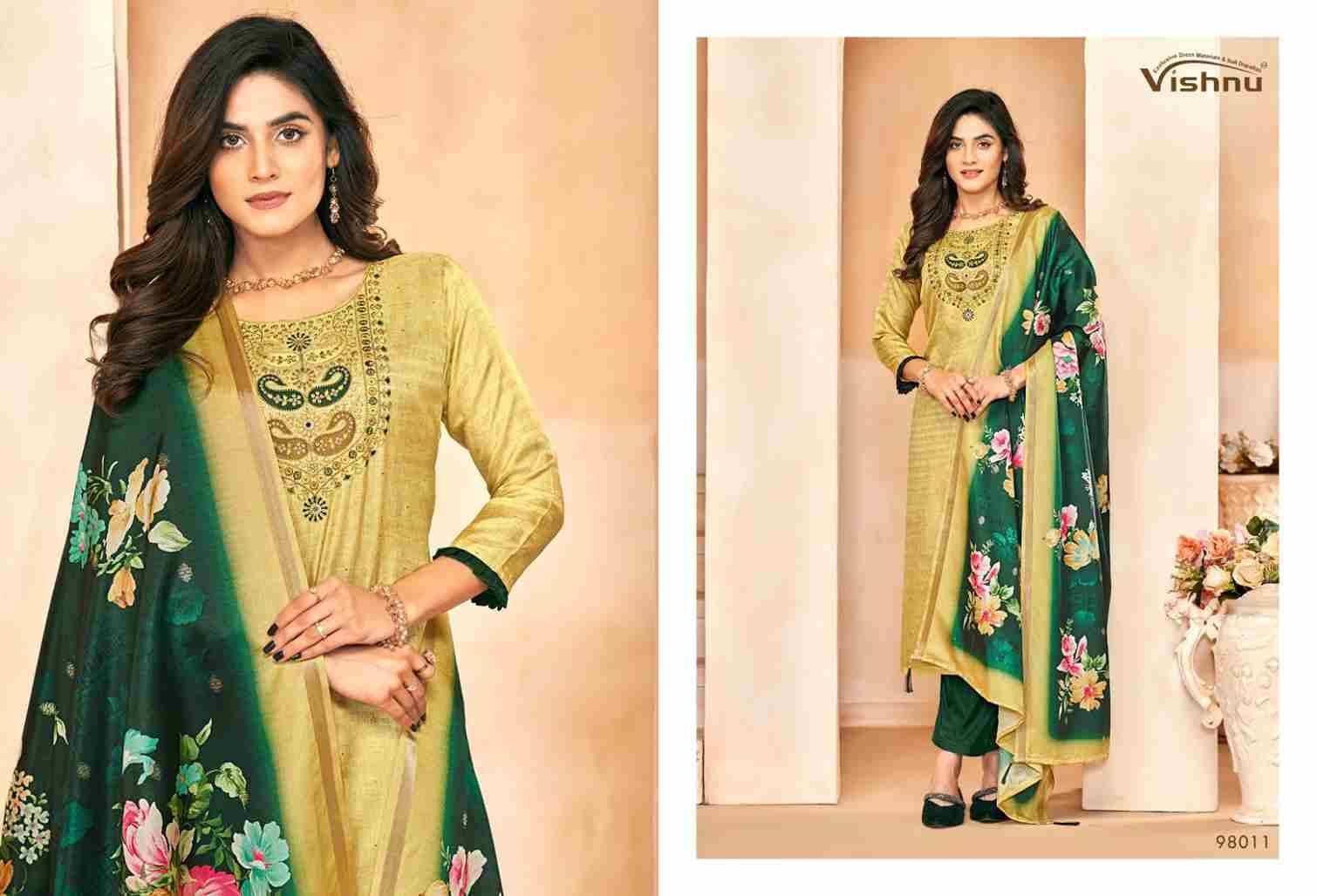 Muskaan By Vishnu 98001 To 98012 Series Beautiful Stylish Festive Suits Fancy Colorful Casual Wear & Ethnic Wear & Ready To Wear Tussar Silk Dresses At Wholesale Price