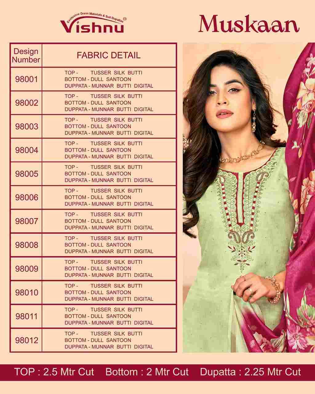 Muskaan By Vishnu 98001 To 98012 Series Beautiful Stylish Festive Suits Fancy Colorful Casual Wear & Ethnic Wear & Ready To Wear Tussar Silk Dresses At Wholesale Price