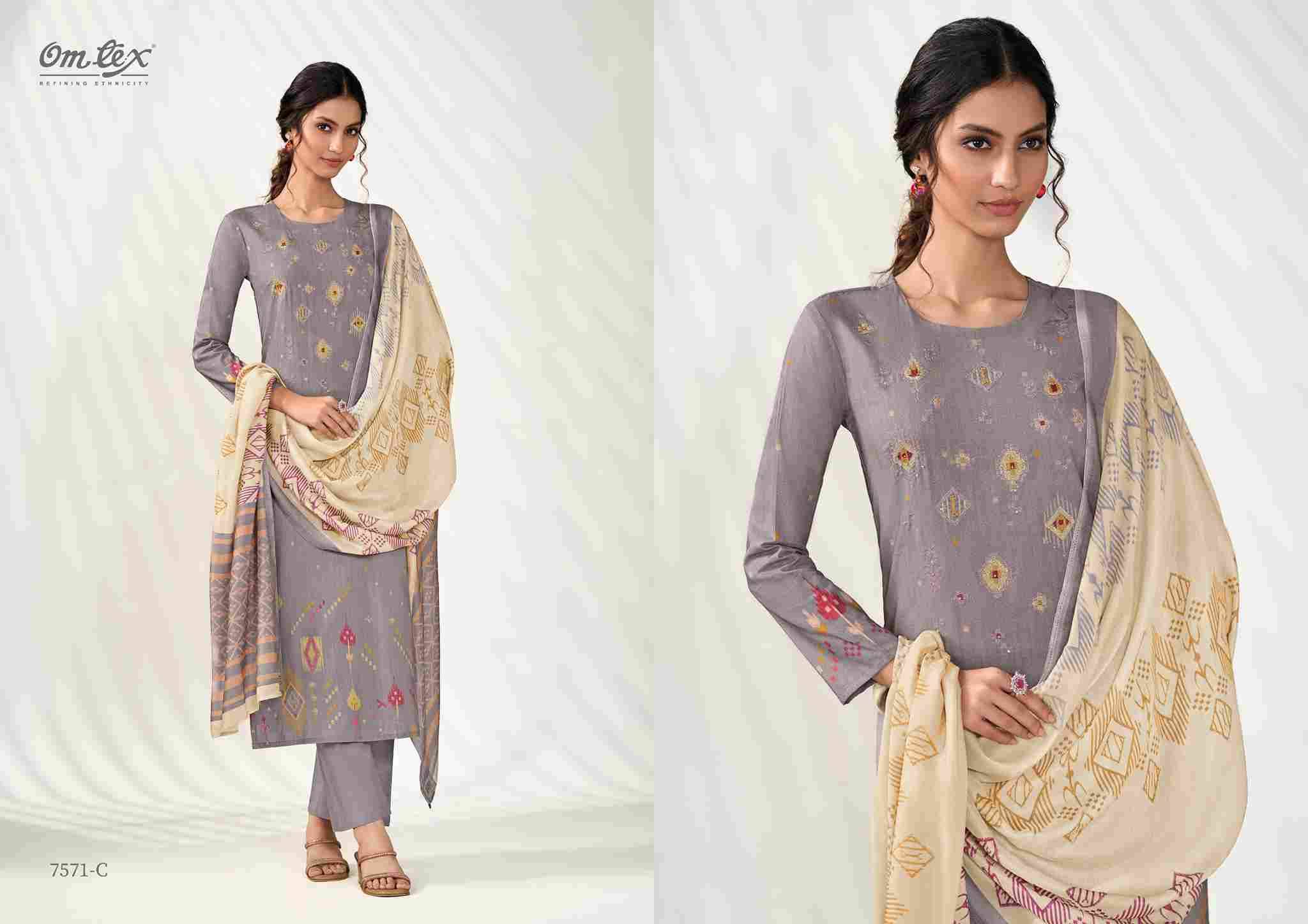 Bold Fashion By Om Tex 7571-A To 7571-C Series Beautiful Suits Stylish Fancy Colorful Party Wear & Ethnic Wear Lawn Cotton Dresses At Wholesale Price