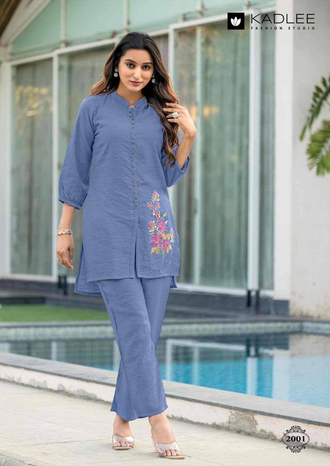 Erina By Kadlee 2001 To 2006 Series Designer Stylish Fancy Colorful Beautiful Party Wear & Ethnic Wear Collection Viscose Crepe Tops With Bottom At Wholesale Price