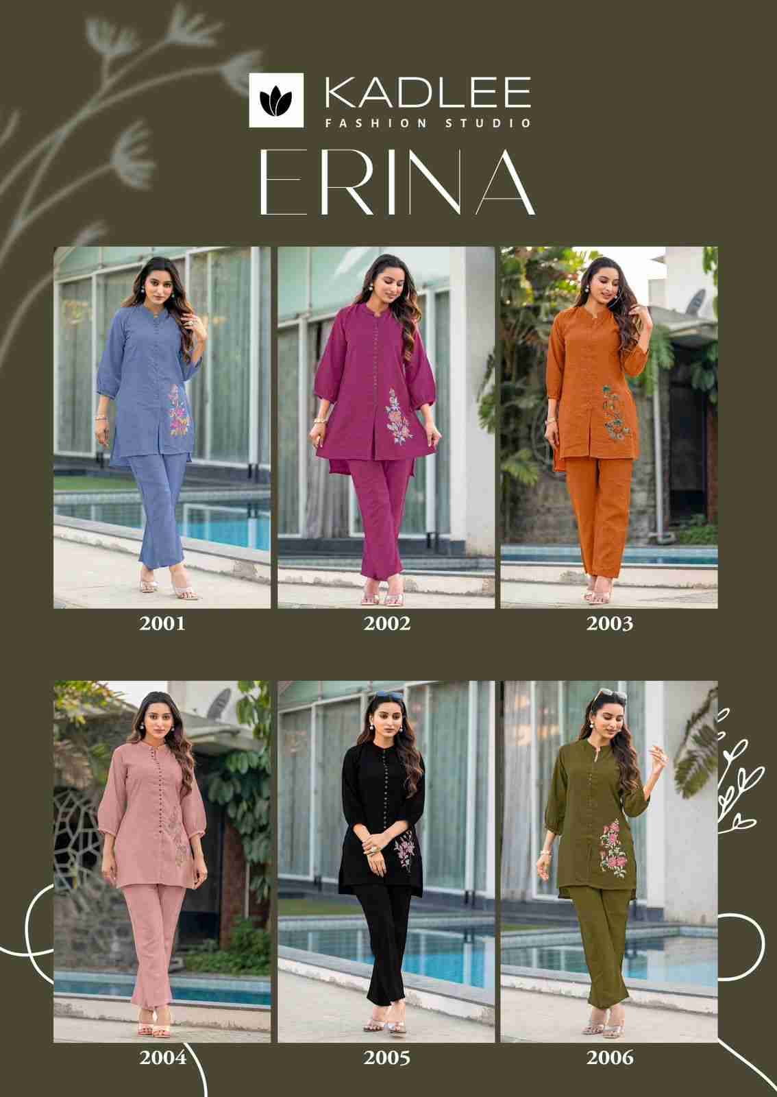 Erina By Kadlee 2001 To 2006 Series Designer Stylish Fancy Colorful Beautiful Party Wear & Ethnic Wear Collection Viscose Crepe Tops With Bottom At Wholesale Price