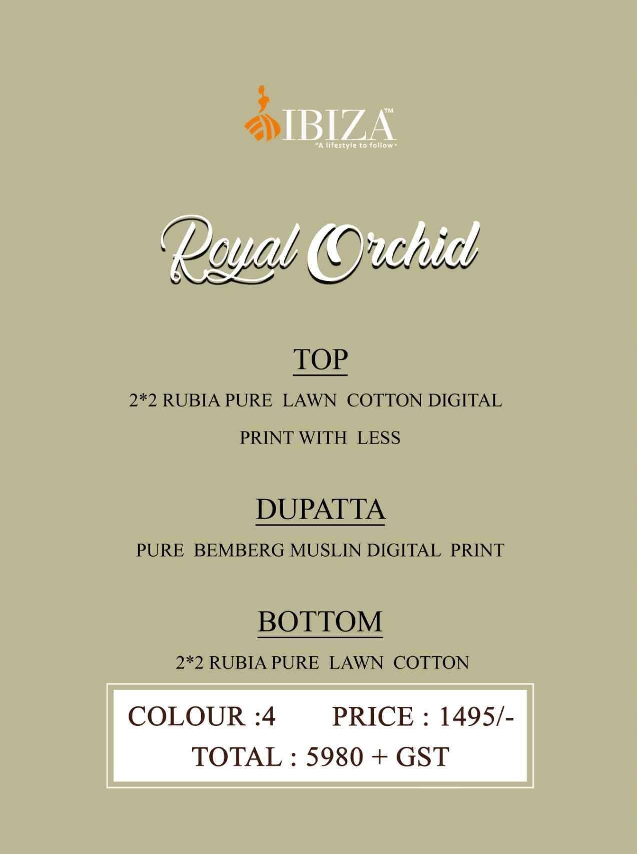 Royal Orchid By Ibiza 15907 To 15910 Series Designer Festive Suits Beautiful Fancy Stylish Colorful Party Wear & Occasional Wear Pure Lawn Cotton Dresses At Wholesale Price