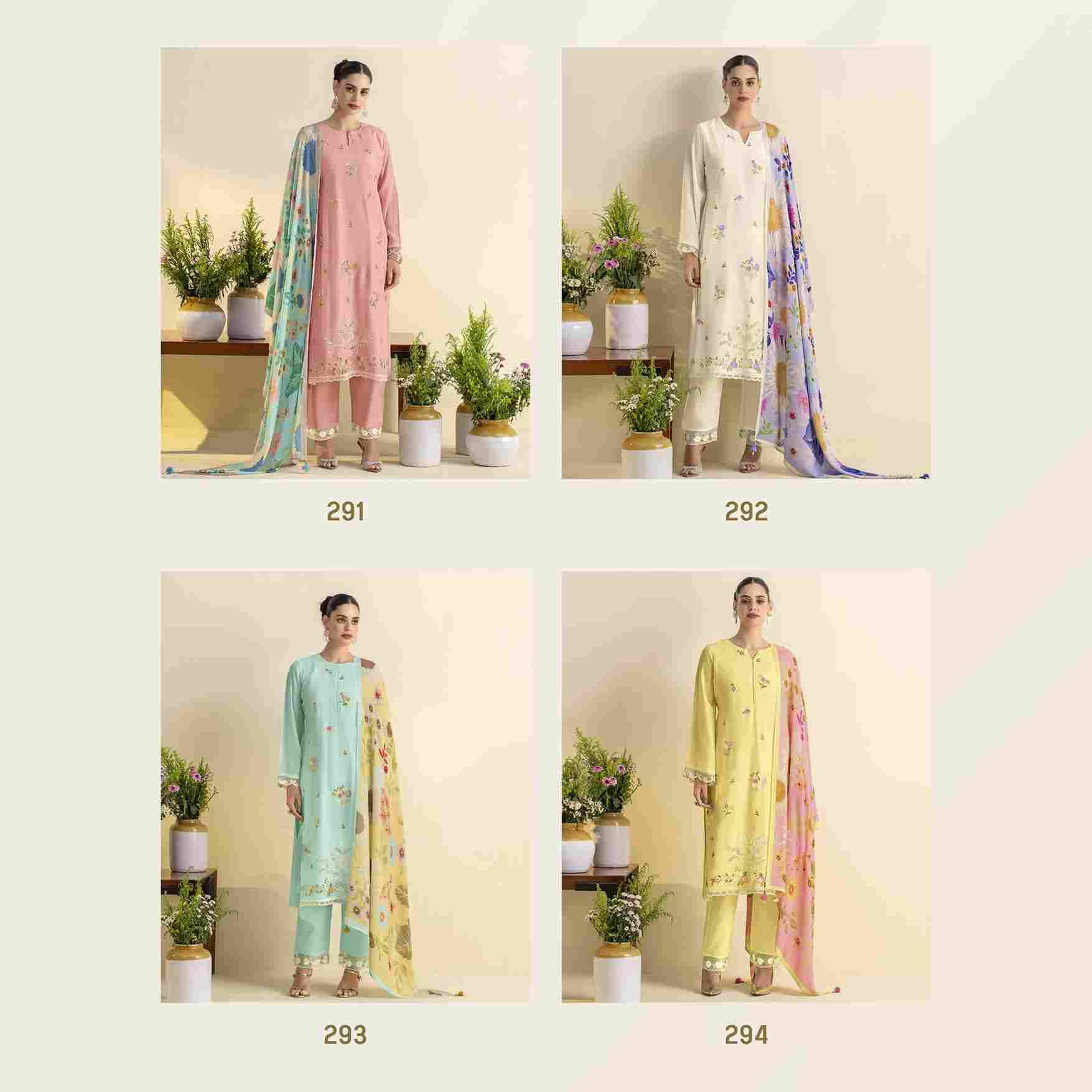 Surajmukhi By Sohni 291 To 294 Series Beautiful Suits Colorful Stylish Fancy Casual Wear & Ethnic Wear Pure Lawn Embroidery Dresses At Wholesale Price