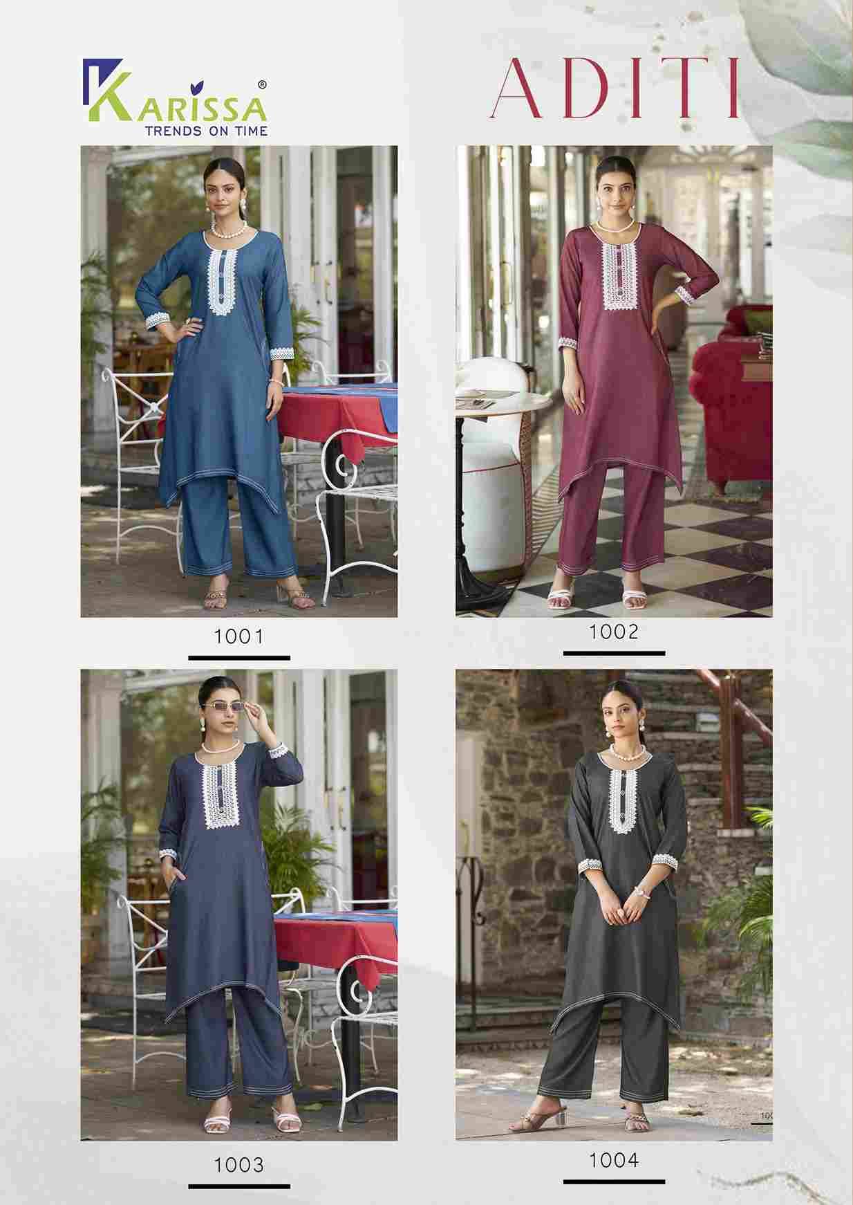 Aditi By Karissa 1001 To 1004 Series Designer Stylish Fancy Colorful Beautiful Party Wear & Ethnic Wear Collection Denim Print Co-Ord At Wholesale Price