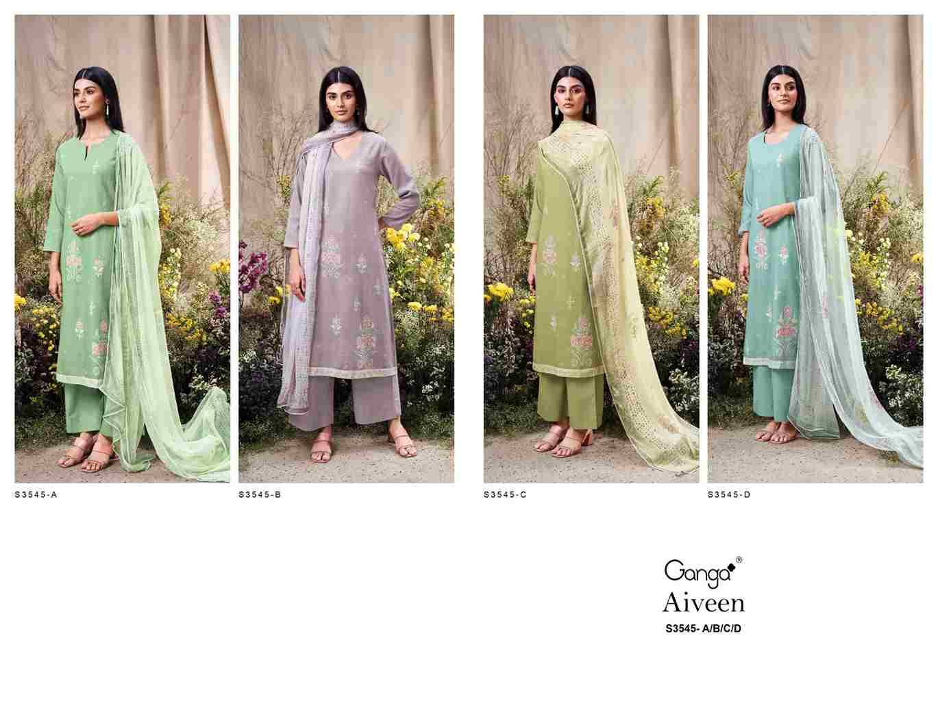 Aiveen-3545 By Ganga Fashion 3545-A To 3545-D Series Beautiful Festive Suits Colorful Stylish Fancy Casual Wear & Ethnic Wear Premium Cotton Dresses At Wholesale Price