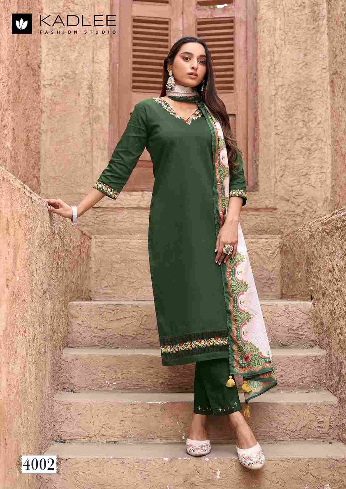 Nakashi By Kadlee 4001 To 4004 Series Beautiful Festive Suits Colorful Stylish Fancy Casual Wear & Ethnic Wear Cotton With Work Dresses At Wholesale Price