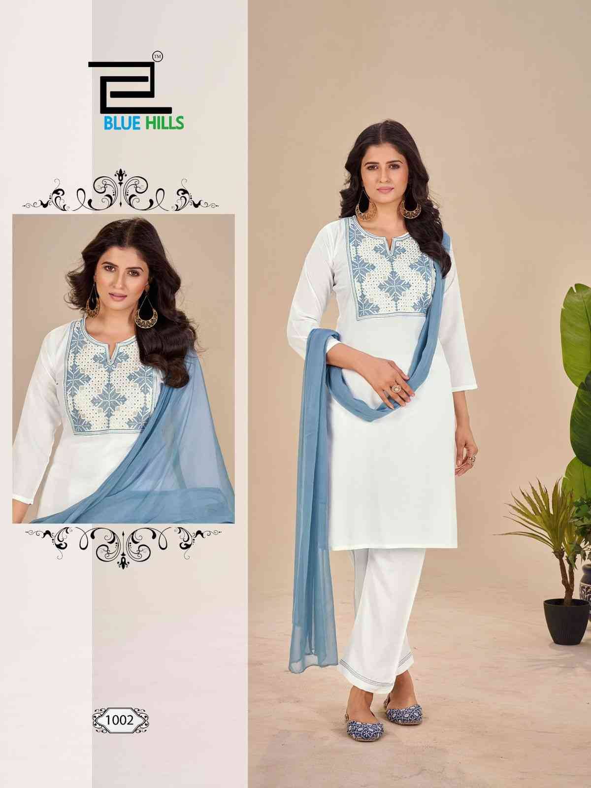 Juliet By Blue Hills 1001 To 1004 Series Designer Festive Suits Beautiful Fancy Colorful Stylish Party Wear & Occasional Wear Rayon Dresses At Wholesale Price
