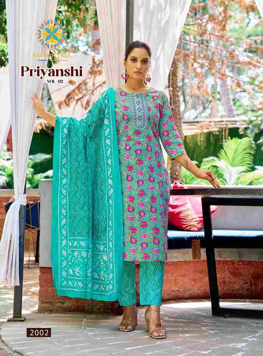 Priyanshi Vol-2 By Passion Tree 1001 To 1008 Series Beautiful Stylish Festive Suits Fancy Colorful Casual Wear & Ethnic Wear & Ready To Wear Cotton Dresses At Wholesale Price
