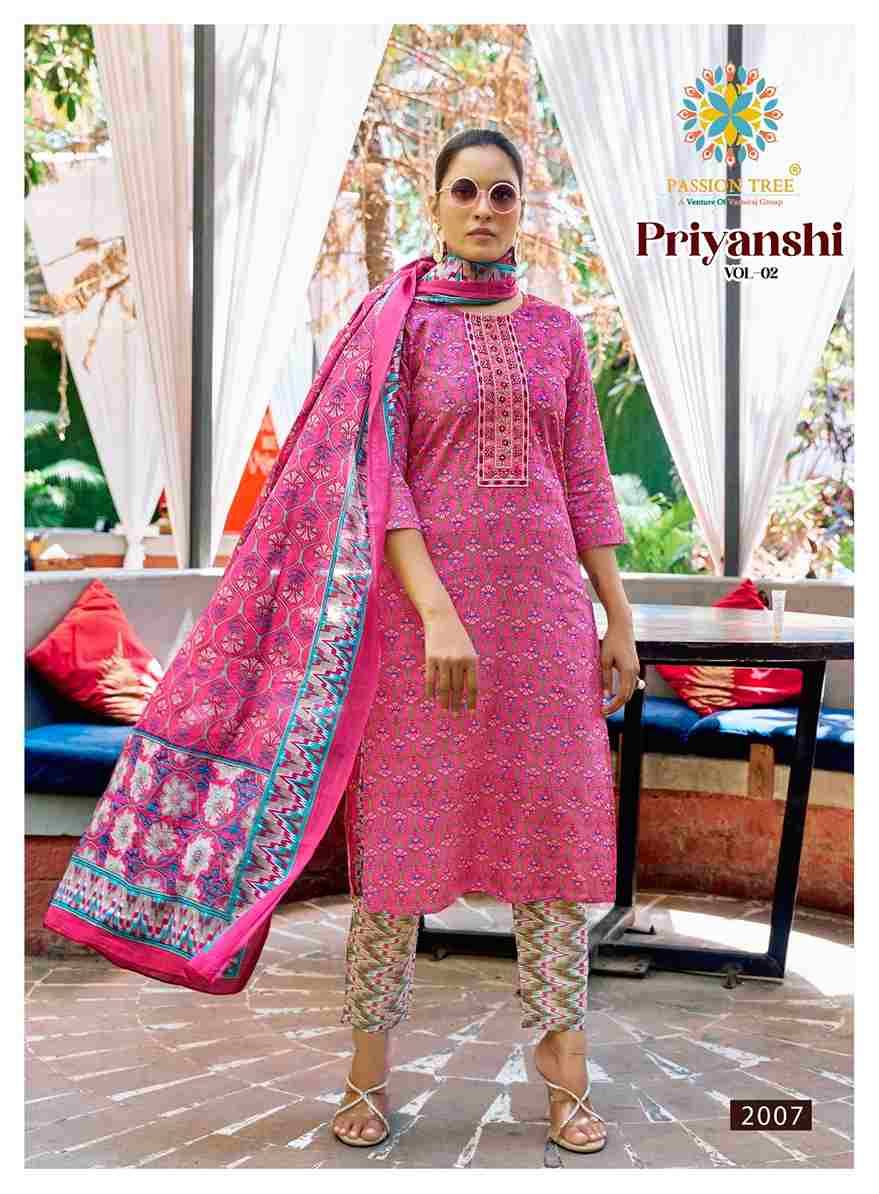 Priyanshi Vol-2 By Passion Tree 1001 To 1008 Series Beautiful Stylish Festive Suits Fancy Colorful Casual Wear & Ethnic Wear & Ready To Wear Cotton Dresses At Wholesale Price