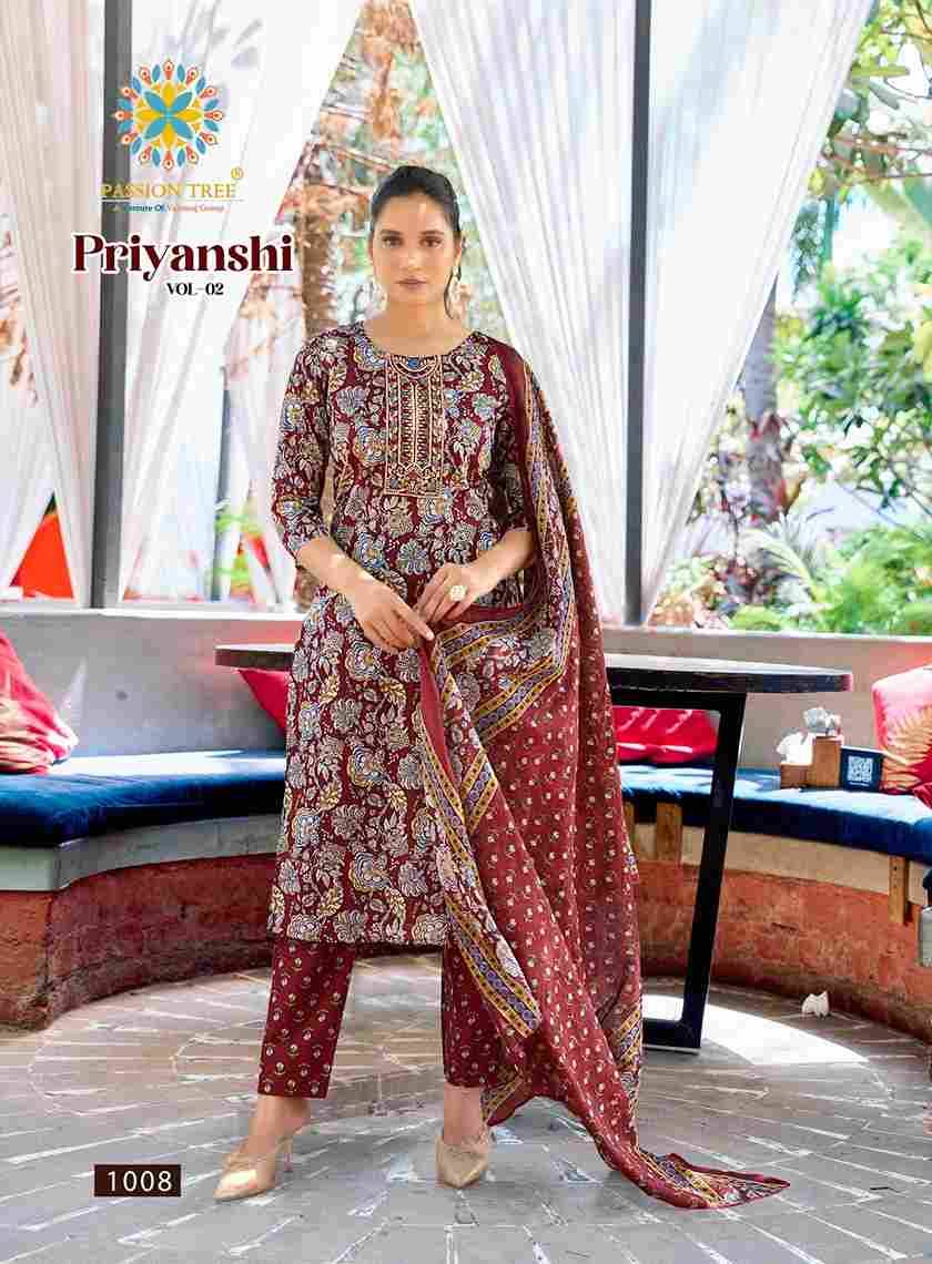 Priyanshi Vol-2 By Passion Tree 1001 To 1008 Series Beautiful Stylish Festive Suits Fancy Colorful Casual Wear & Ethnic Wear & Ready To Wear Cotton Dresses At Wholesale Price
