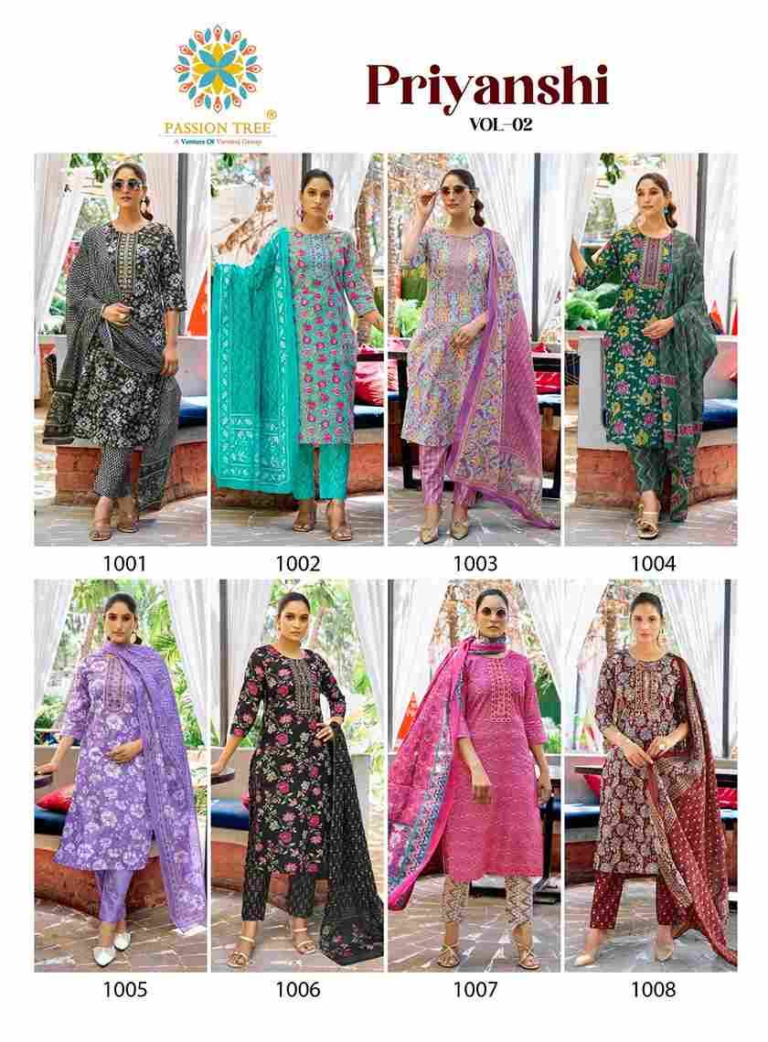 Priyanshi Vol-2 By Passion Tree 1001 To 1008 Series Beautiful Stylish Festive Suits Fancy Colorful Casual Wear & Ethnic Wear & Ready To Wear Cotton Dresses At Wholesale Price