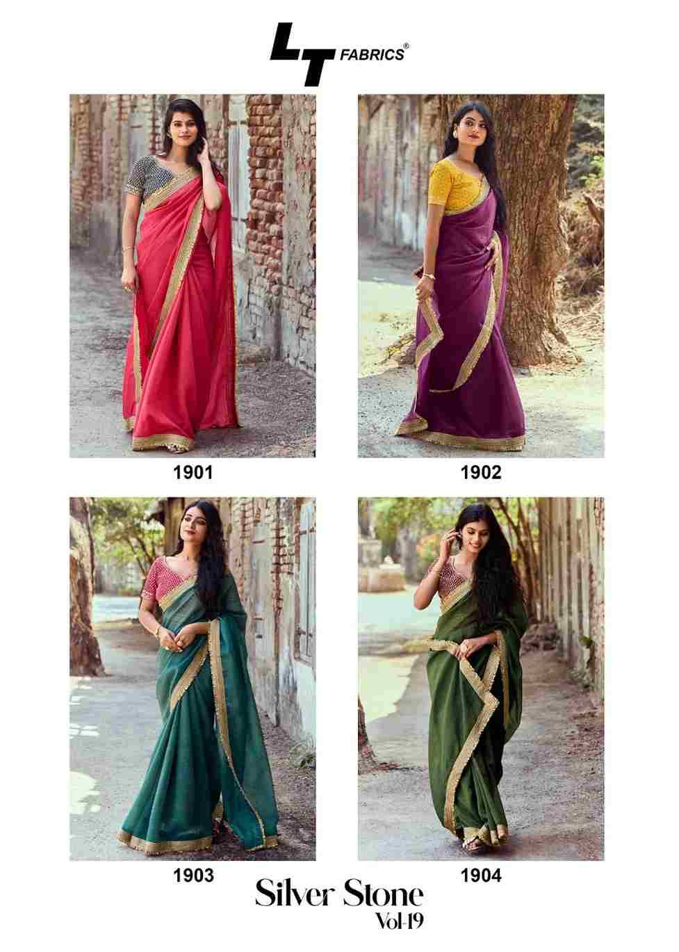 Silver Stone Vol-19 By LT Fabrics 1901 To 1904 Series Indian Traditional Wear Collection Beautiful Stylish Fancy Colorful Party Wear & Occasional Wear Fancy Sarees At Wholesale Price