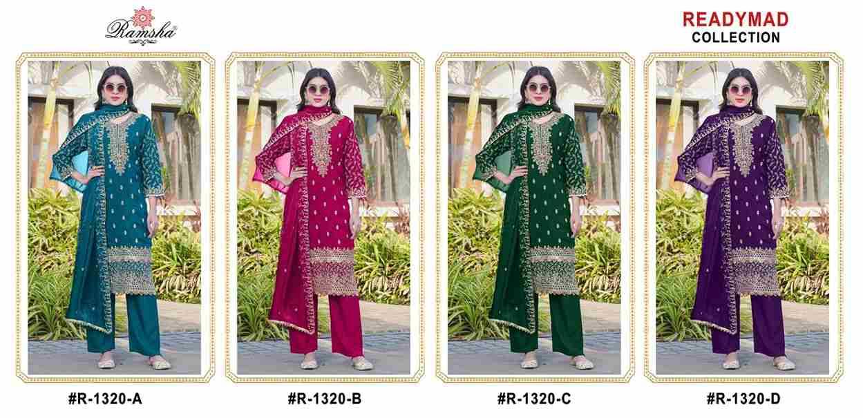 Ramsha 1320 Colours By Ramsha 1320-A To 1320-D Series Designer Pakistani Suits Beautiful Fancy Colorful Stylish Party Wear & Occasional Wear Fandy Embroidered Dresses At Wholesale Price