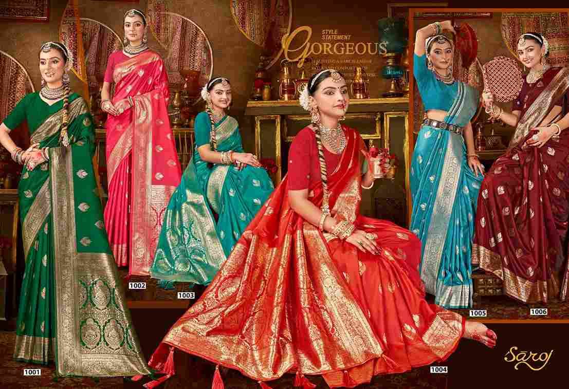 Roopmandir Silk Vol-1 By Saroj 1001 To 1006 Series Indian Traditional Wear Collection Beautiful Stylish Fancy Colorful Party Wear & Occasional Wear Soft Silk Sarees At Wholesale Price