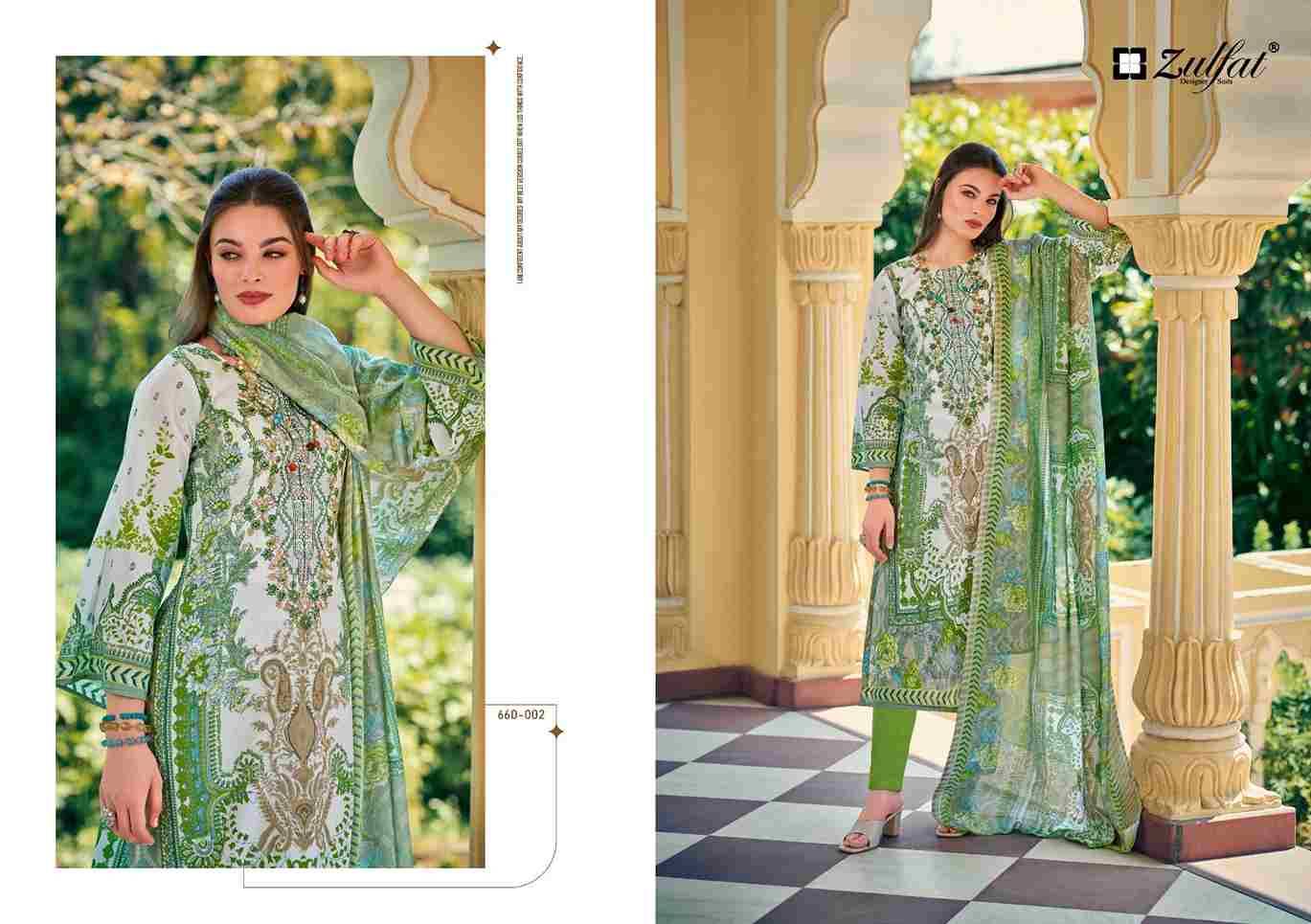 Gulnaaz Vol-4 By Zulfat 660-001 To 660-008 Series Beautiful Festive Suits Stylish Fancy Colorful Casual Wear & Ethnic Wear Pure Cotton Print Dresses At Wholesale Price