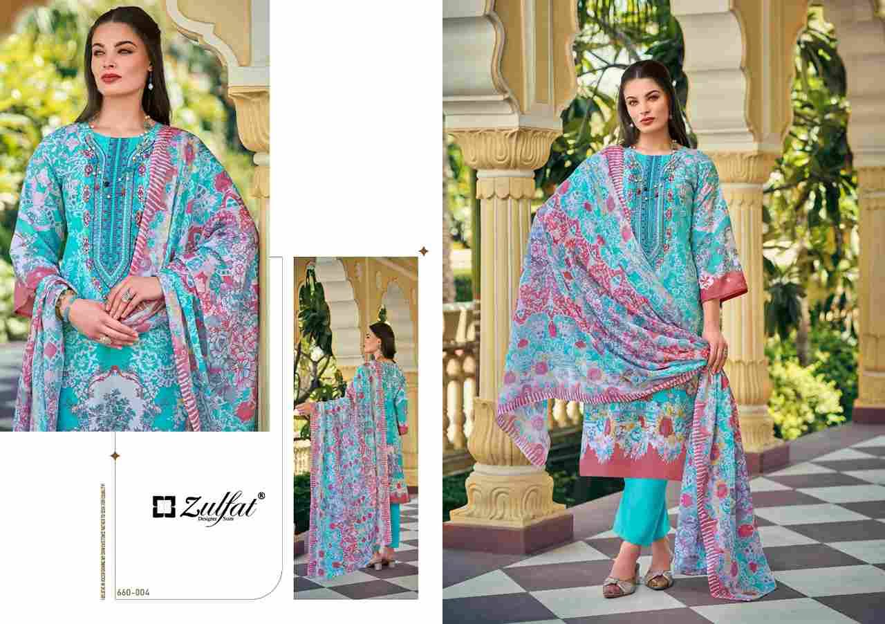 Gulnaaz Vol-4 By Zulfat 660-001 To 660-008 Series Beautiful Festive Suits Stylish Fancy Colorful Casual Wear & Ethnic Wear Pure Cotton Print Dresses At Wholesale Price